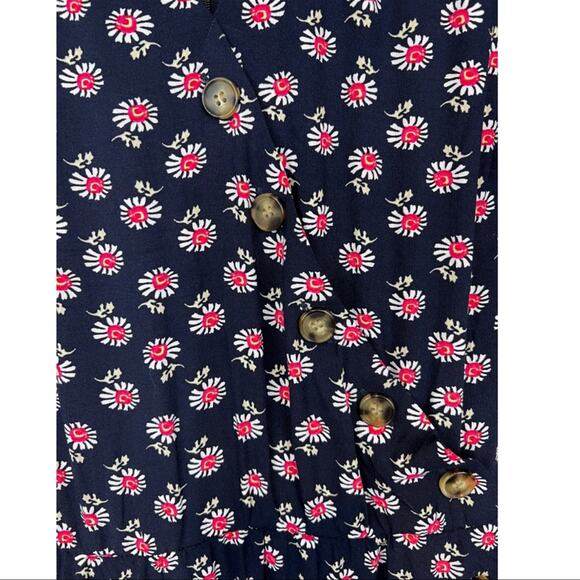 NWT Lane Bryant asymmetrical button front midi / maxi dress navy/coral/white 14 - Picture 16 of 16